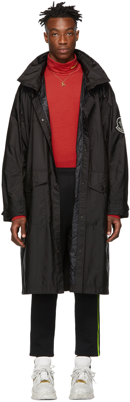 Moncler Genius 2 Moncler 1952 Black Greg Long Coat SSENSE