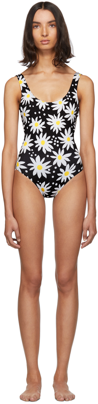 Solid Striped Black White Daisy The Anne Marie One Piece