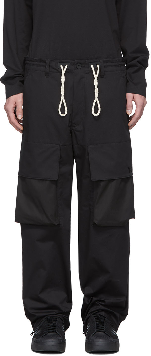 Y 3 Black Gabardine Cargo Pants SSENSE Canada