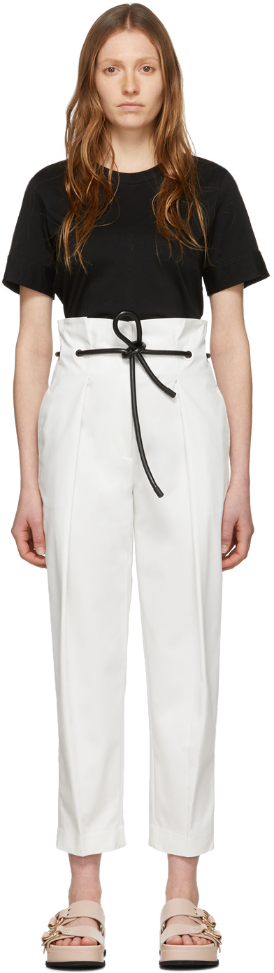 Phillip Lim White Origami Pleated Trousers Ssense Canada