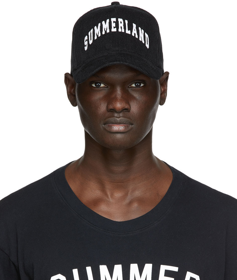 Nahmias Black Corduroy Summerland Cap SSENSE UK