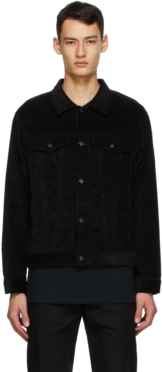 Naked Famous Denim Black Seersucker Corduroy Jacket SSENSE Canada