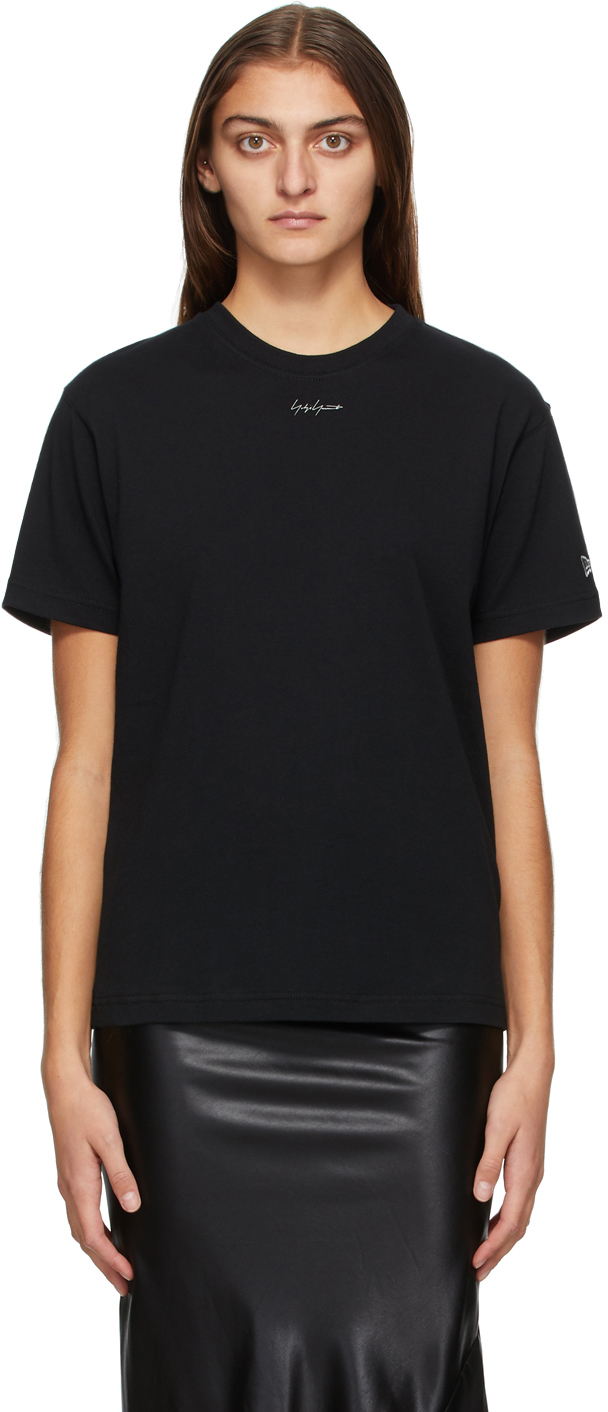 Yohji Yamamoto Black New Era Edition Small Logo T Shirt SSENSE