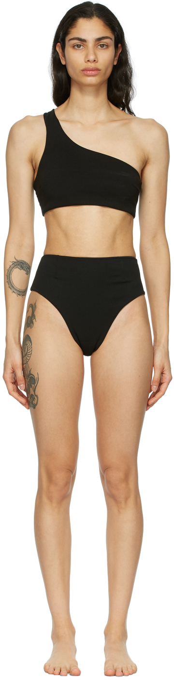 Haight Black Crepe Perlin Bikini SSENSE Canada