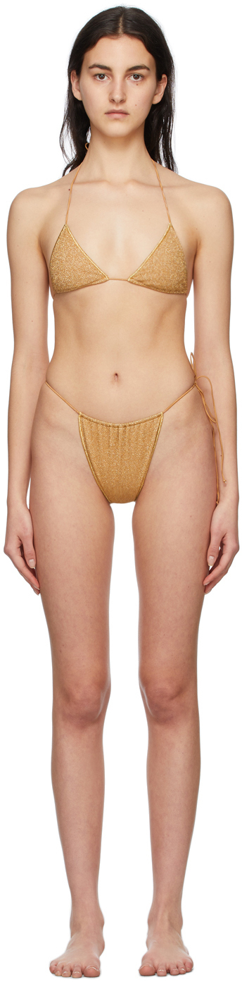 Oséree Gold Lumière Microkini Bikini SSENSE UK