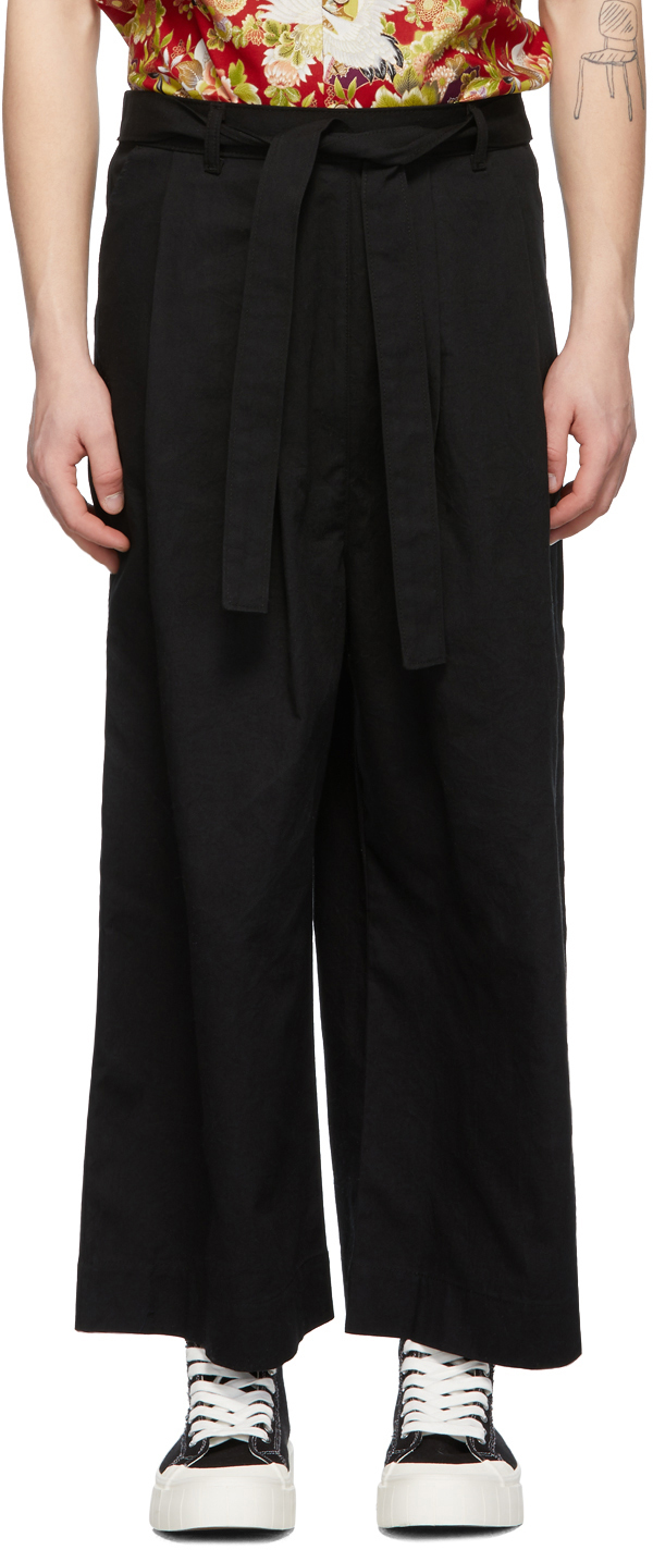 Naked Famous Denim SSENSE UK Exclusive Black Oxford Wide Trousers