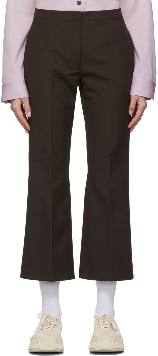 Jil Sander Pantalon Brun En Coton SSENSE France