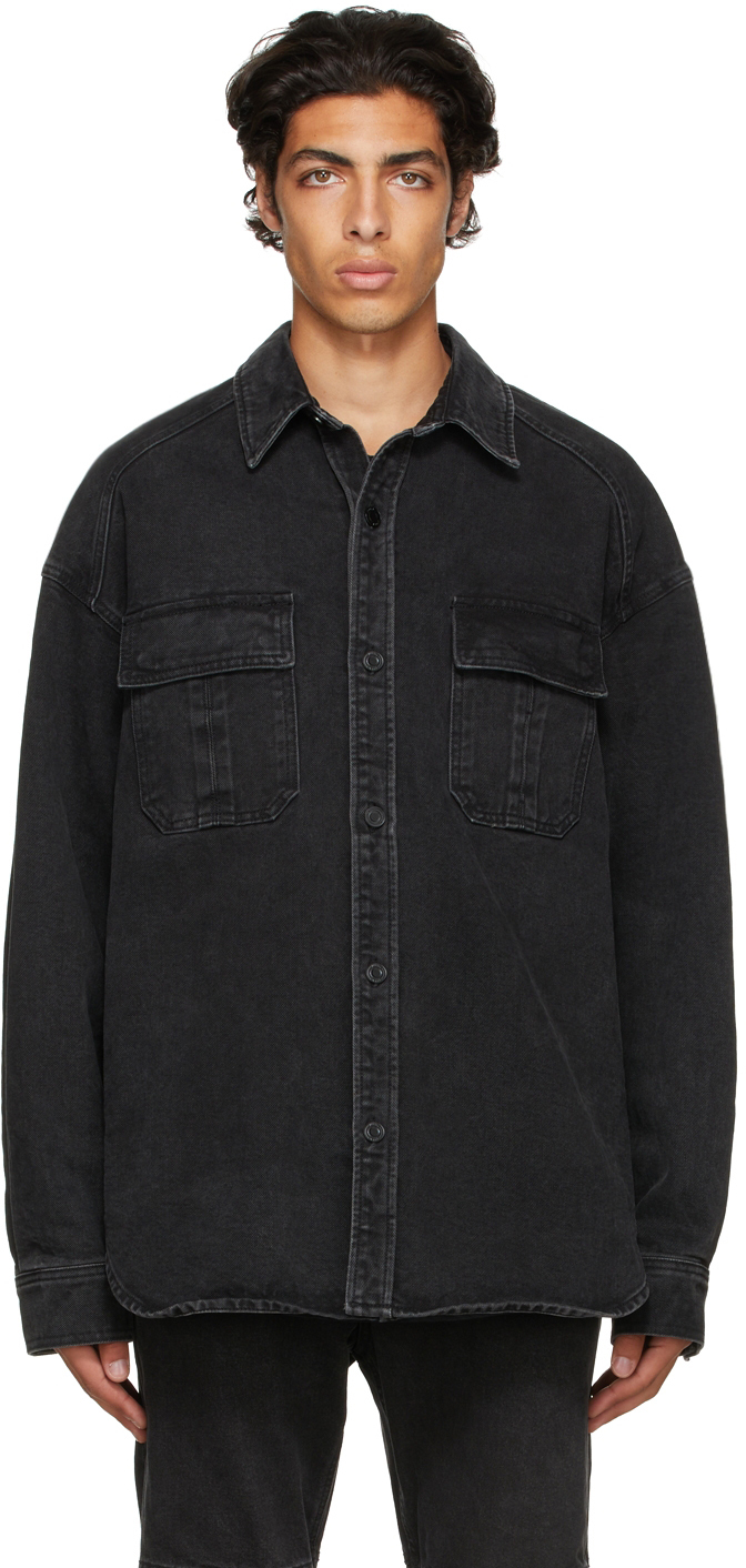 Juun J Black Denim Faded Jacket