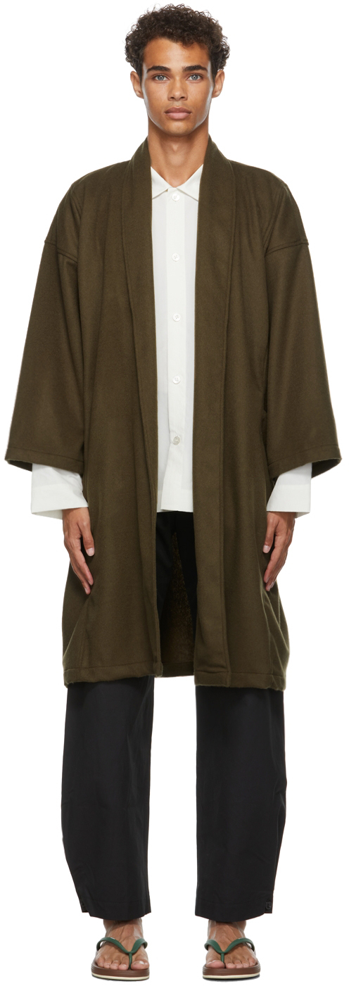 Ssense Exclusive Green Shaggy Overcoat By Naked Famous Denim On Sale