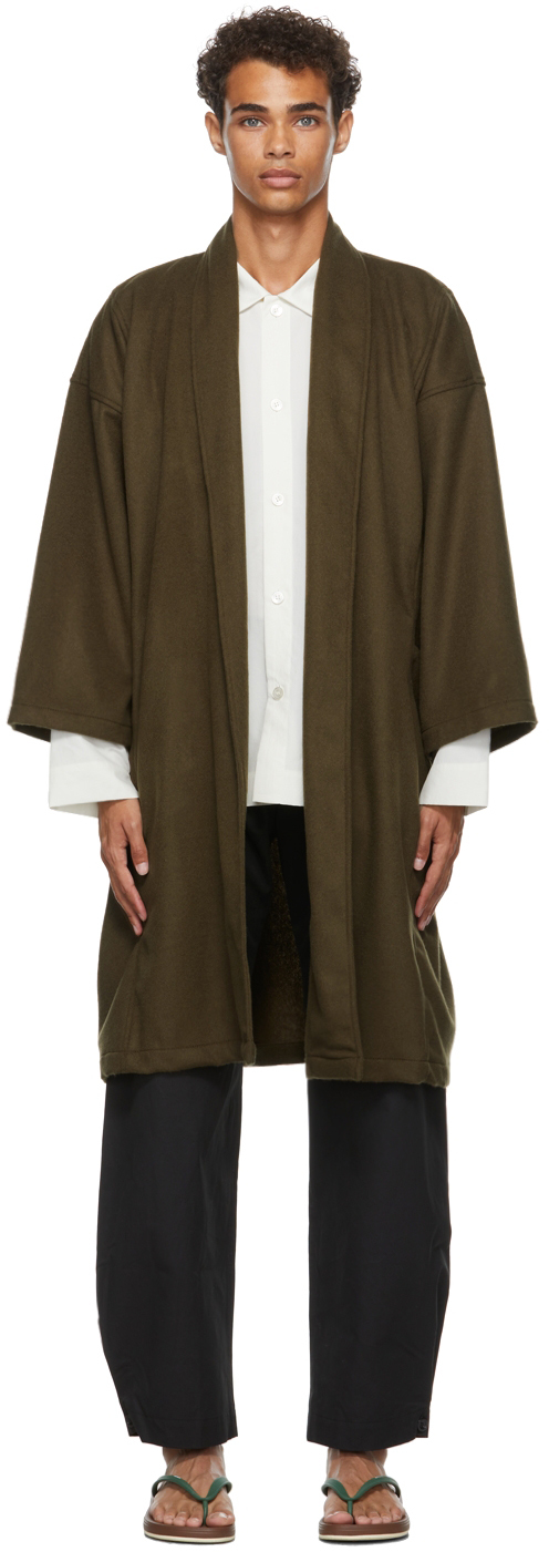 SSENSE Exclusive Green Shaggy Overcoat By Naked Famous Denim On Sale