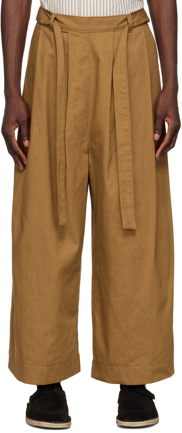 Ssense Exclusive Brown Wide Trousers By Naked Famous Denim On Sale