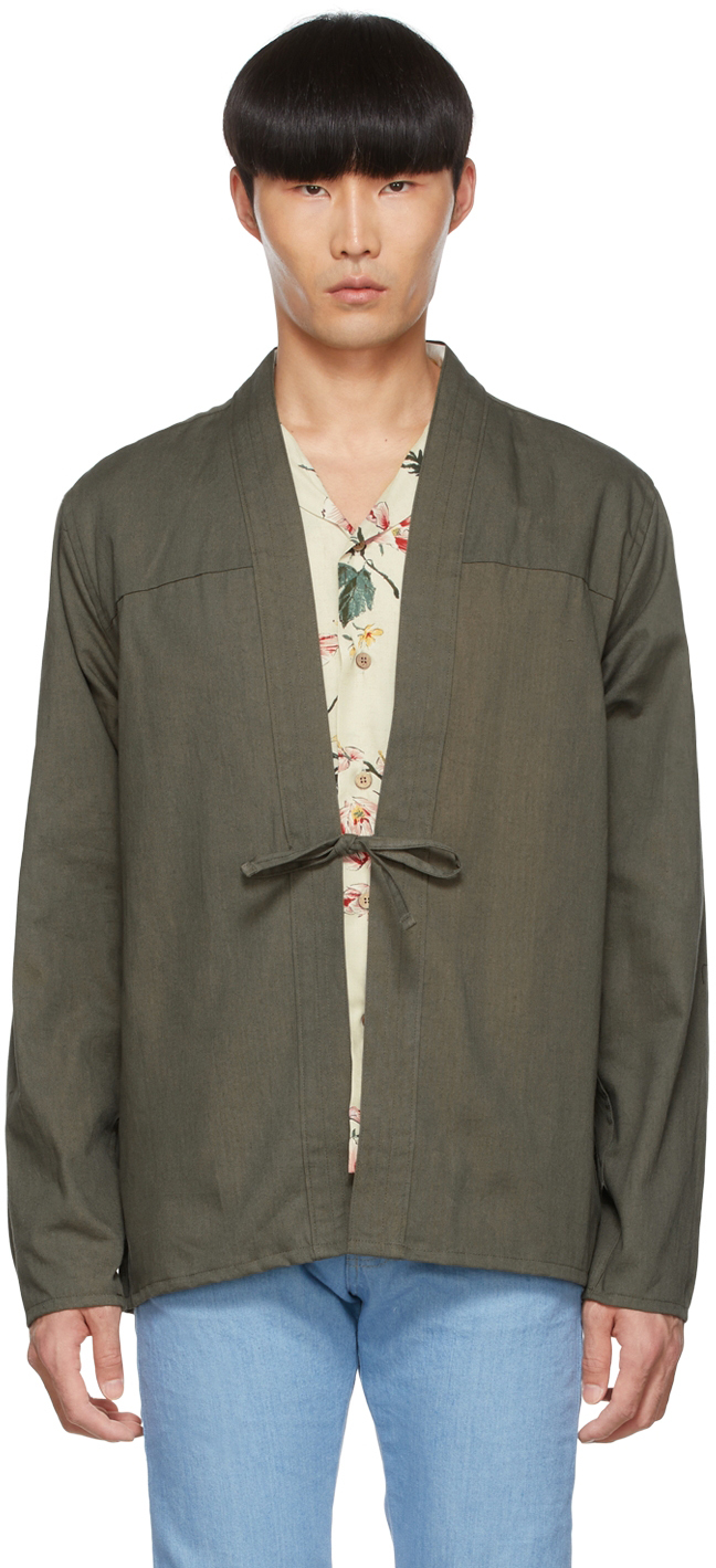 Naked And Famous Ssense Exclusive Green Cotton Shirt In Green Rinse