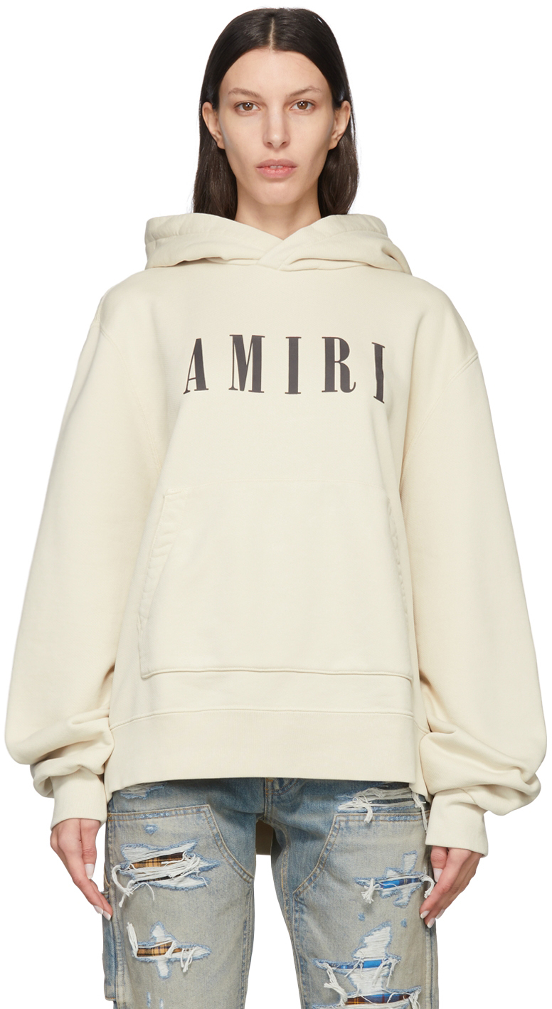 Amiri Pull Capuche Beige En Coton Ssense France