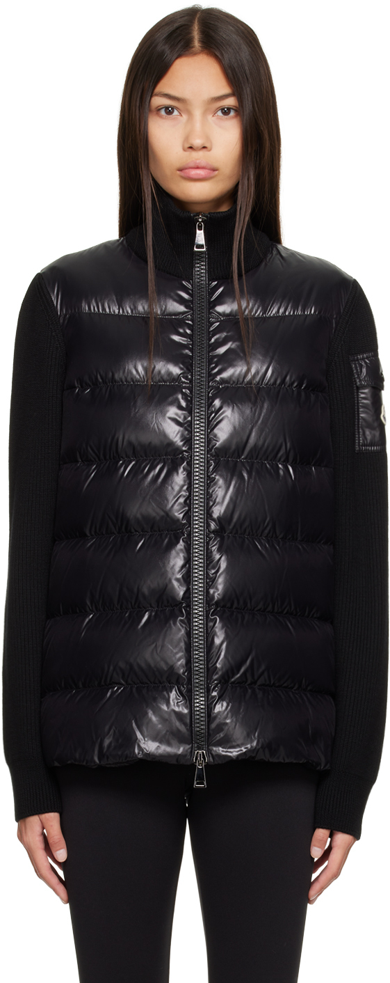 Moncler Blouson Matelass Noir Rembourr En Duvet Ssense France