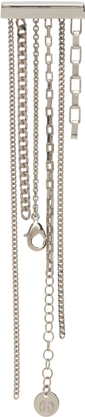 Mm Maison Margiela Silver Chain Drop Earring Ssense