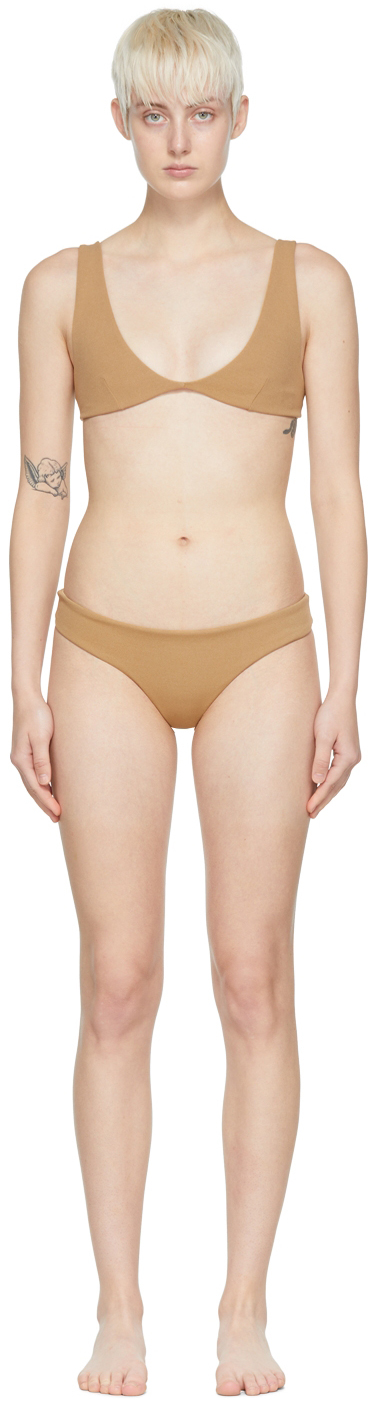 Haight Tan Grazi Basic Polyester Bikini Set SSENSE UK