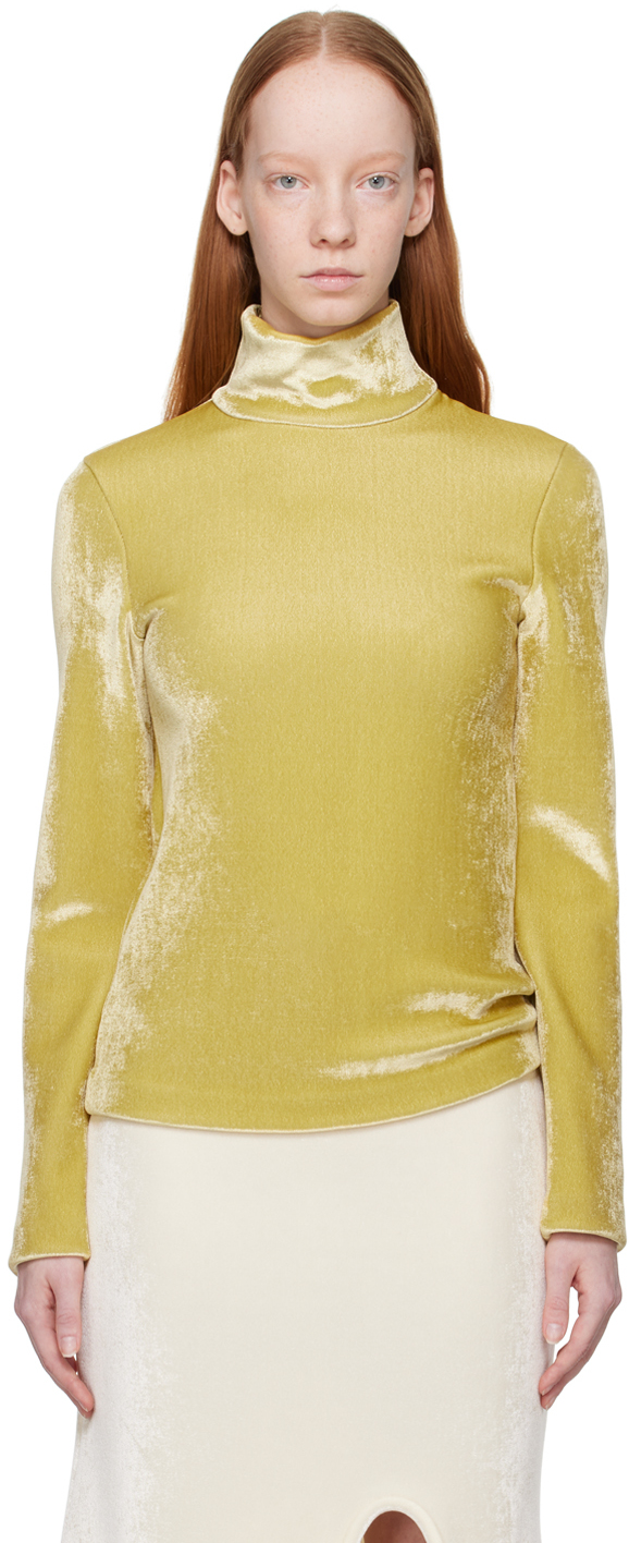 Yellow Zip Turtleneck By Jil Sander On Sale