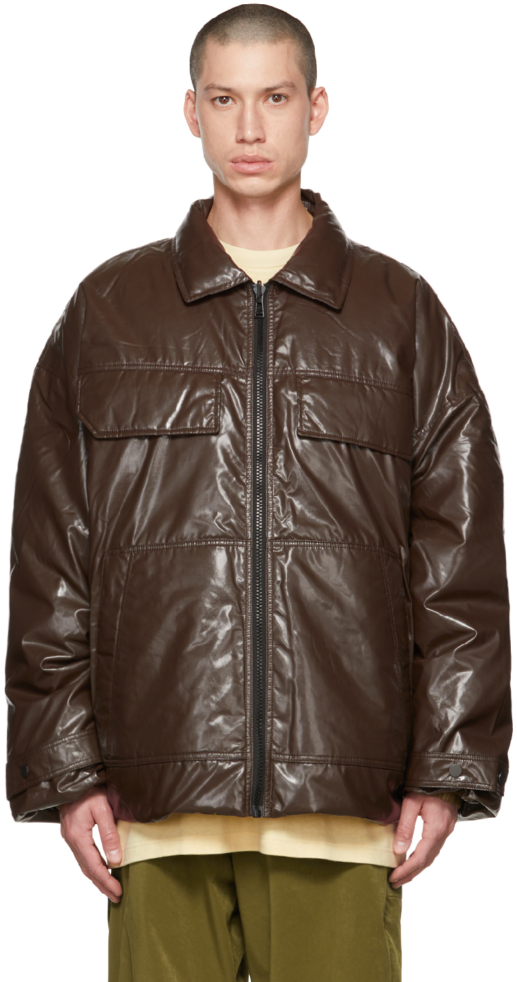 Blouson réversible Biggie brun et beige rembourré en duvet A A