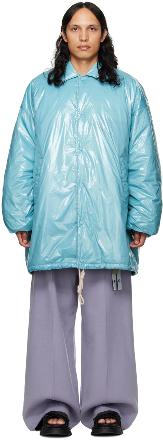 A A Spectrum Blouson Karmaka bleu rembourré en duvet SSENSE France