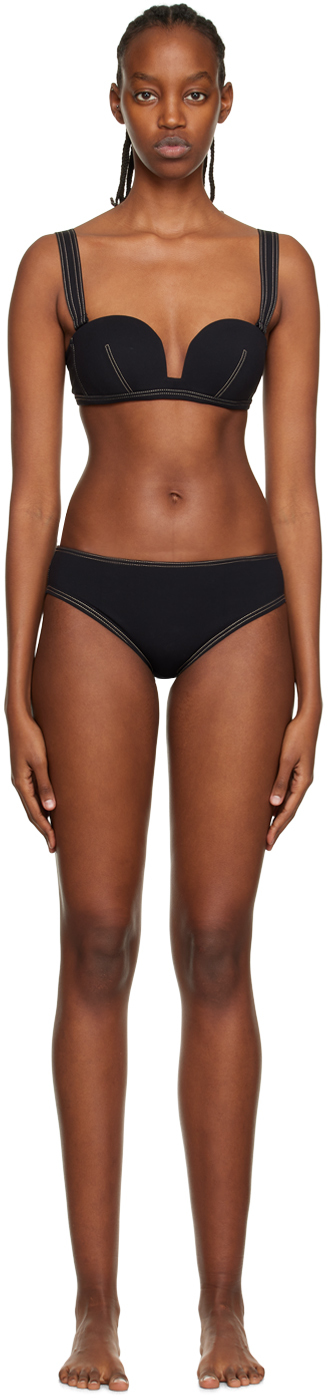 La Perla Culotte De Bikini Noire Coutures Contrastantes Ssense France