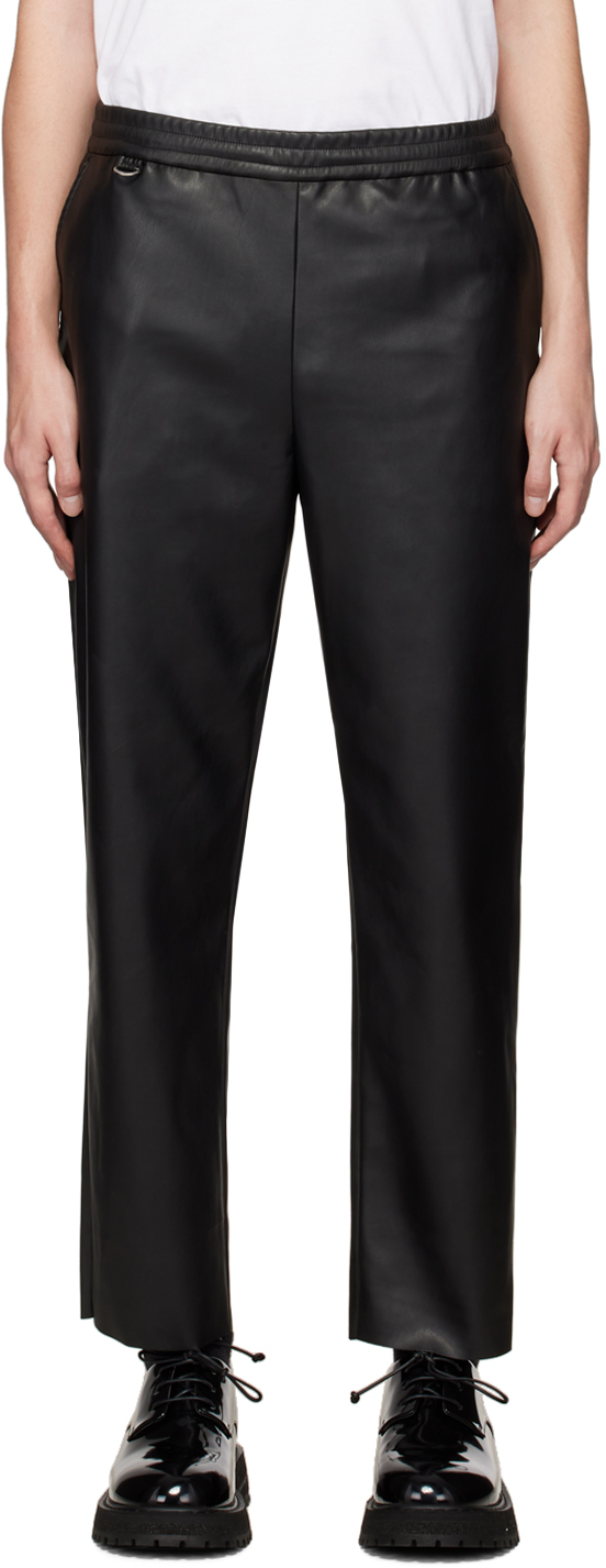 Uniform Experiment Pantalon Easy Noir En Cuir Synth Tique Ssense France