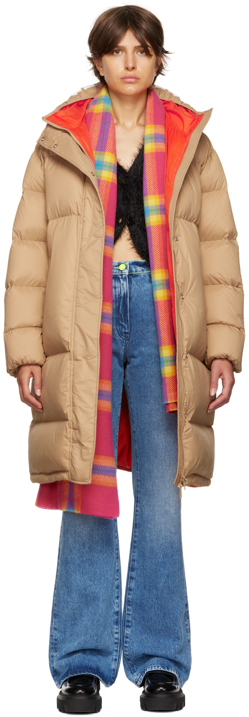 Msgm Manteau Matelass Surdimensionn Beige Rembourr En Duvet