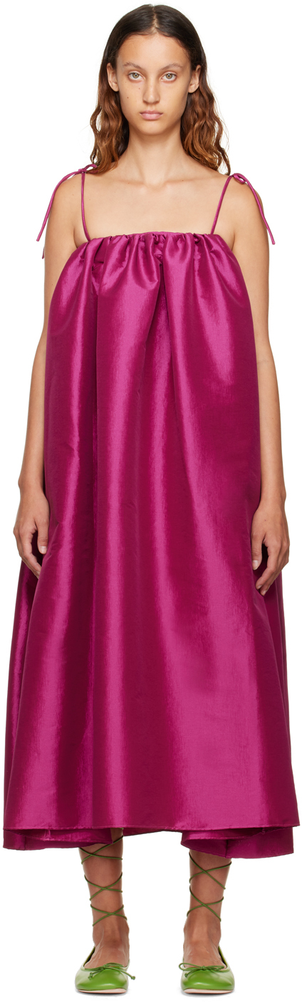 Kika Vargas Purple Luida Midi Dress SSENSE