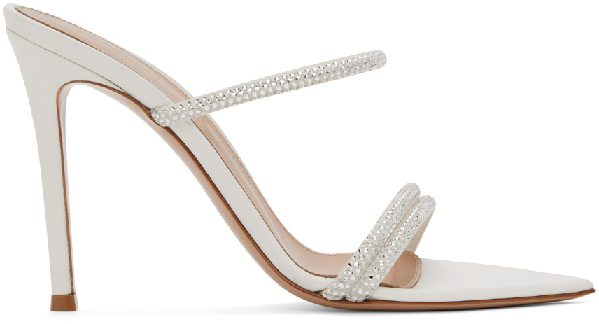 White Cannes Heeled Sandals By Gianvito Rossi On Sale