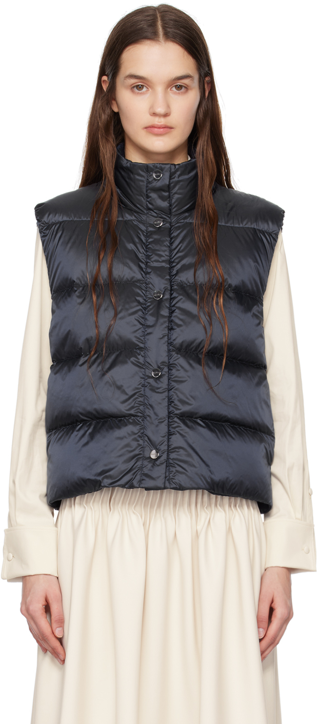 Max Mara Jsoft Hooded Quilted Shell Down Waistcoat In Midnight Blue ModeSens