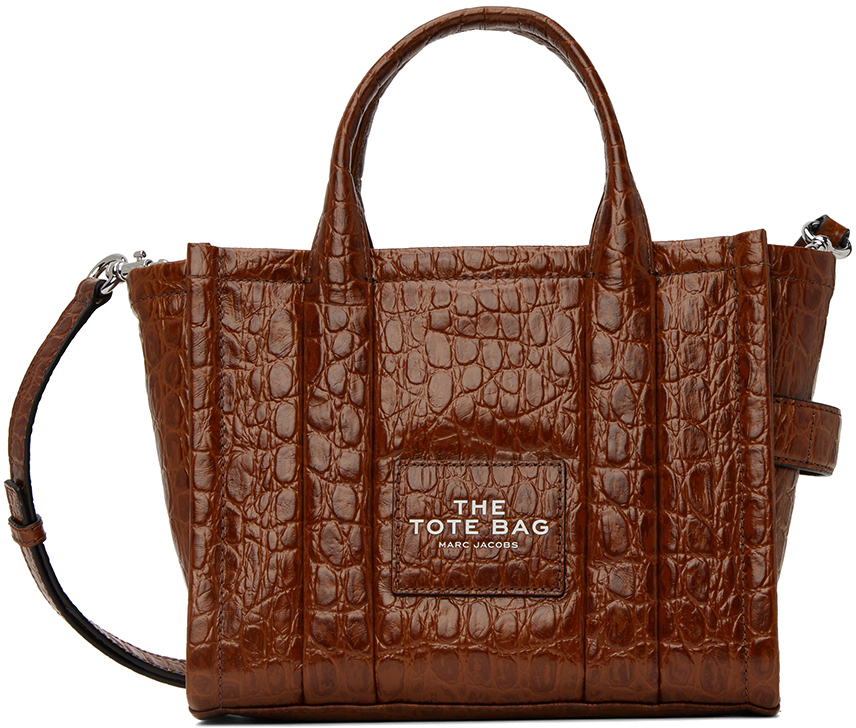 Marc Jacobs Brown Mini Croc Embossed The Tote Bag Tote SSENSE Canada