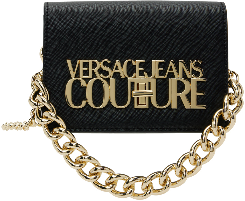 Versace Jeans Couture Black Logo Lock Bag SSENSE UK