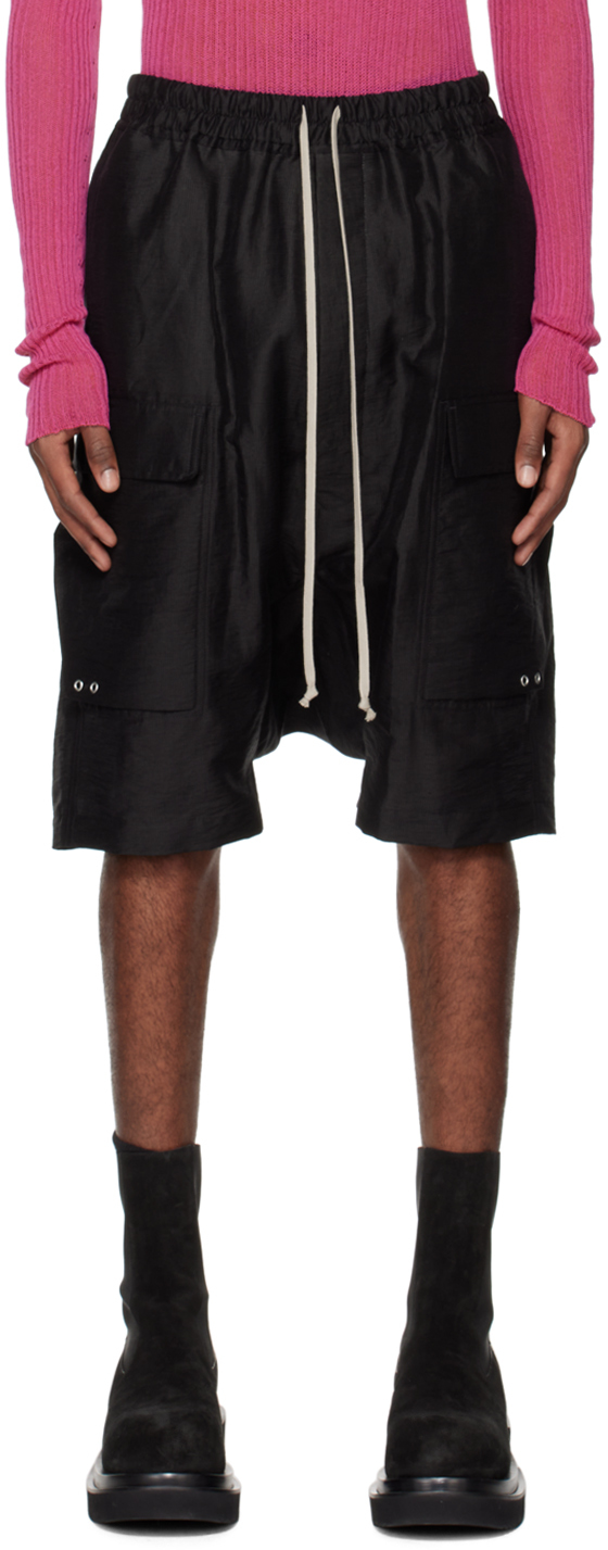 Short Cargo Pods Noir Rick Owens En Solde