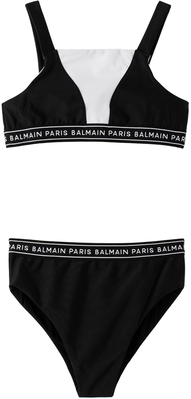 Enfant Bikini Noir Panneaux Par Balmain Ssense France