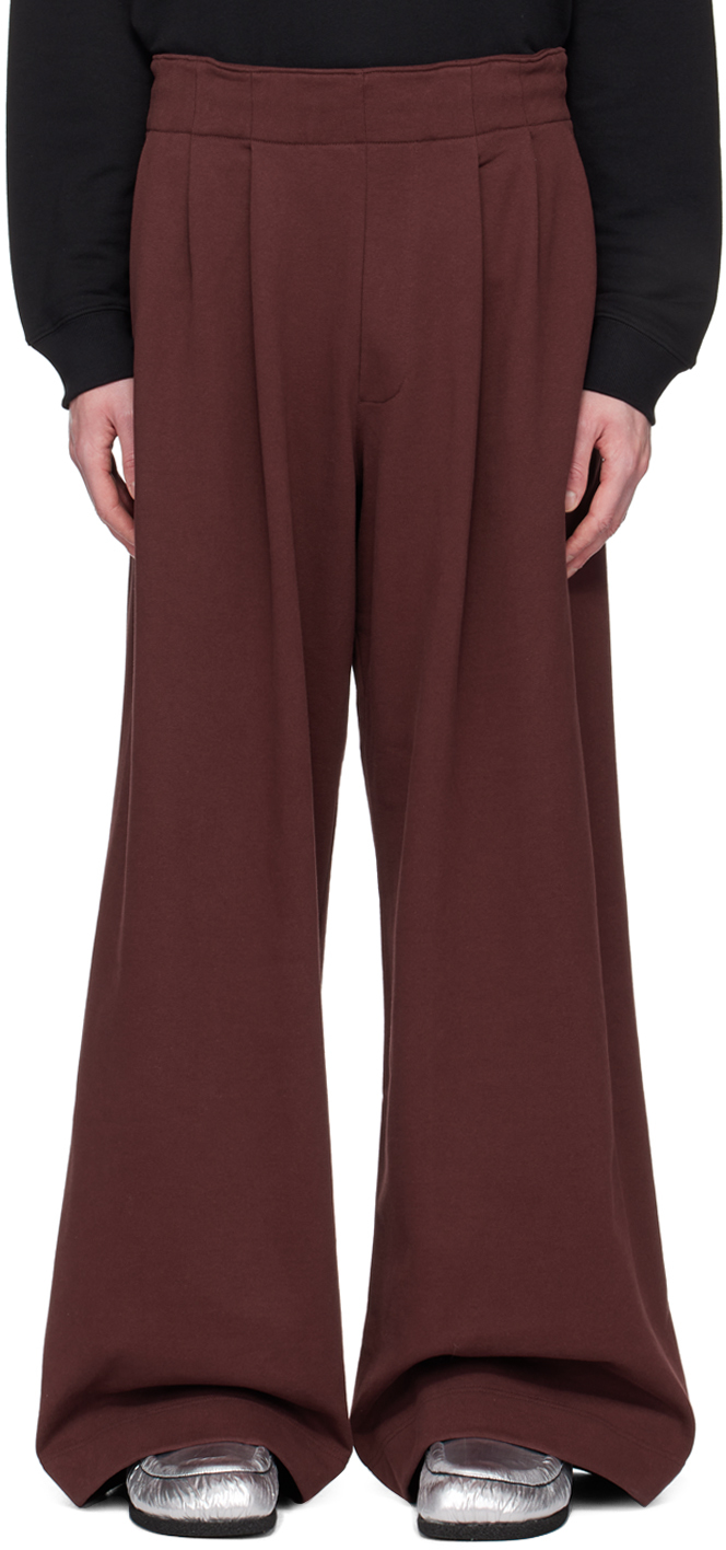 Dries Van Noten Pantalon de détente surdimensionné bourgogne SSENSE