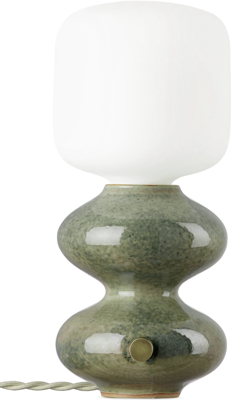 Mini lampe de table ondulée verte par Forma Rosa Studio SSENSE France