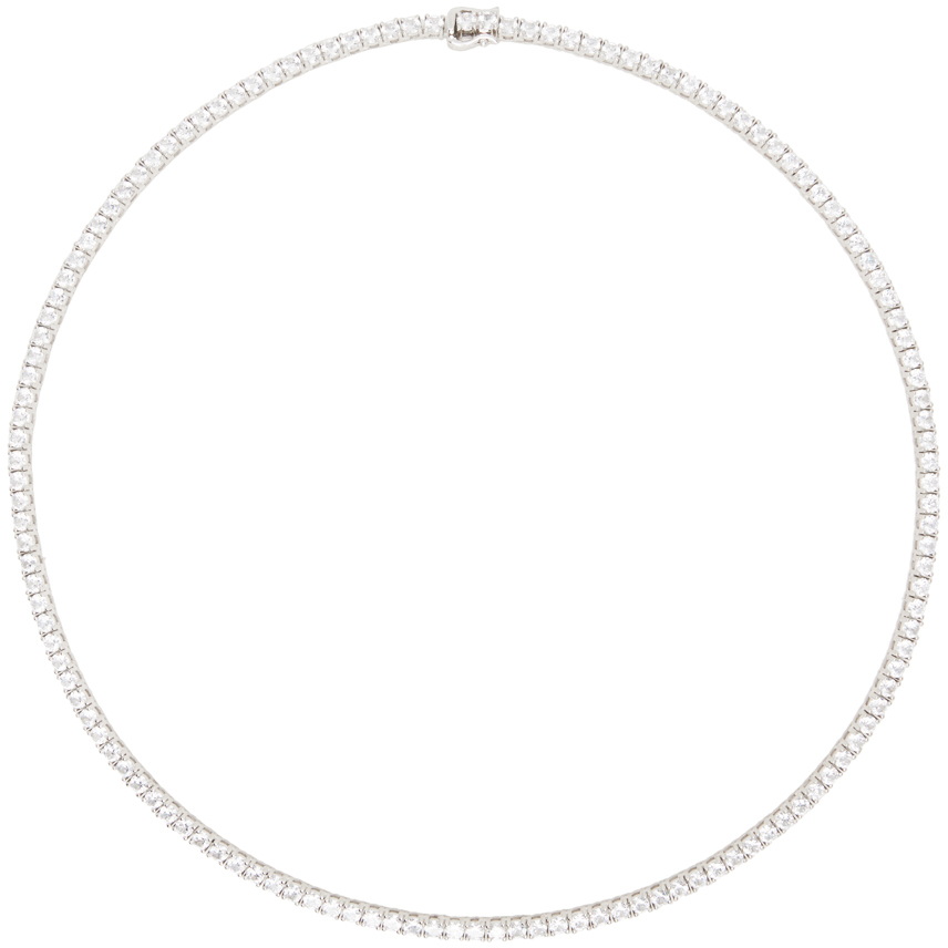 Hatton Labs Silver White Tennis Necklace SSENSE