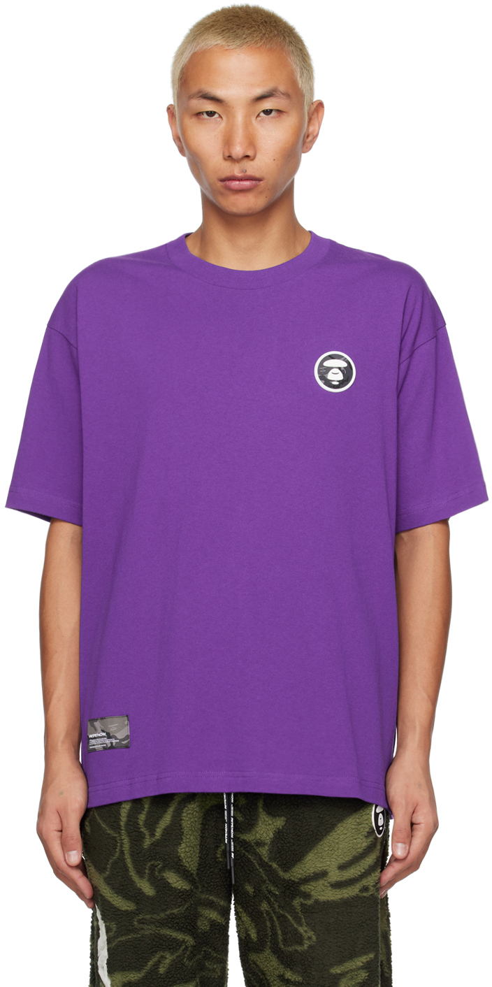 AAPE By A Bathing Ape Purple Patch T Shirt SSENSE UK