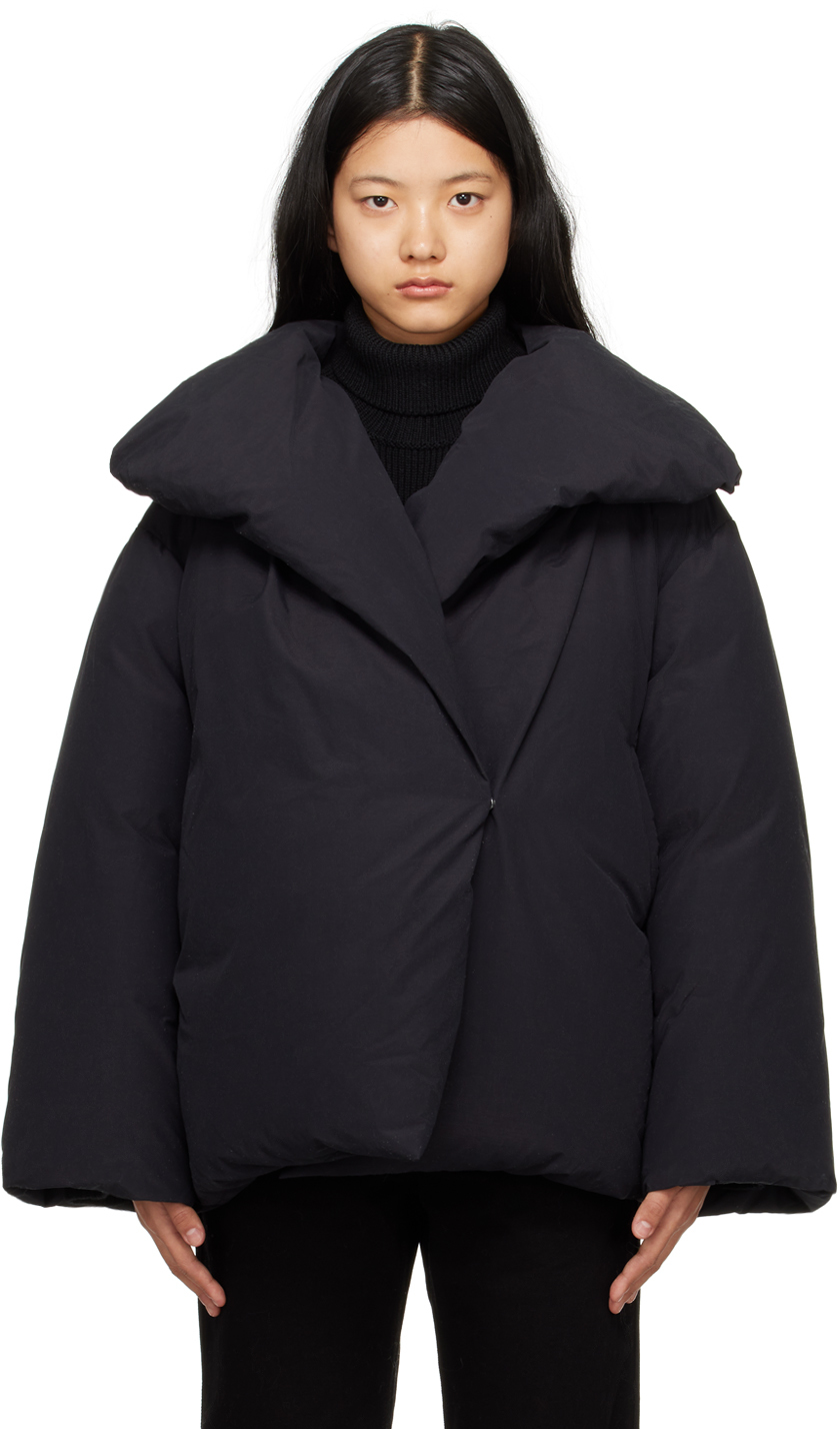 Totême Black Signature Down Jacket SSENSE