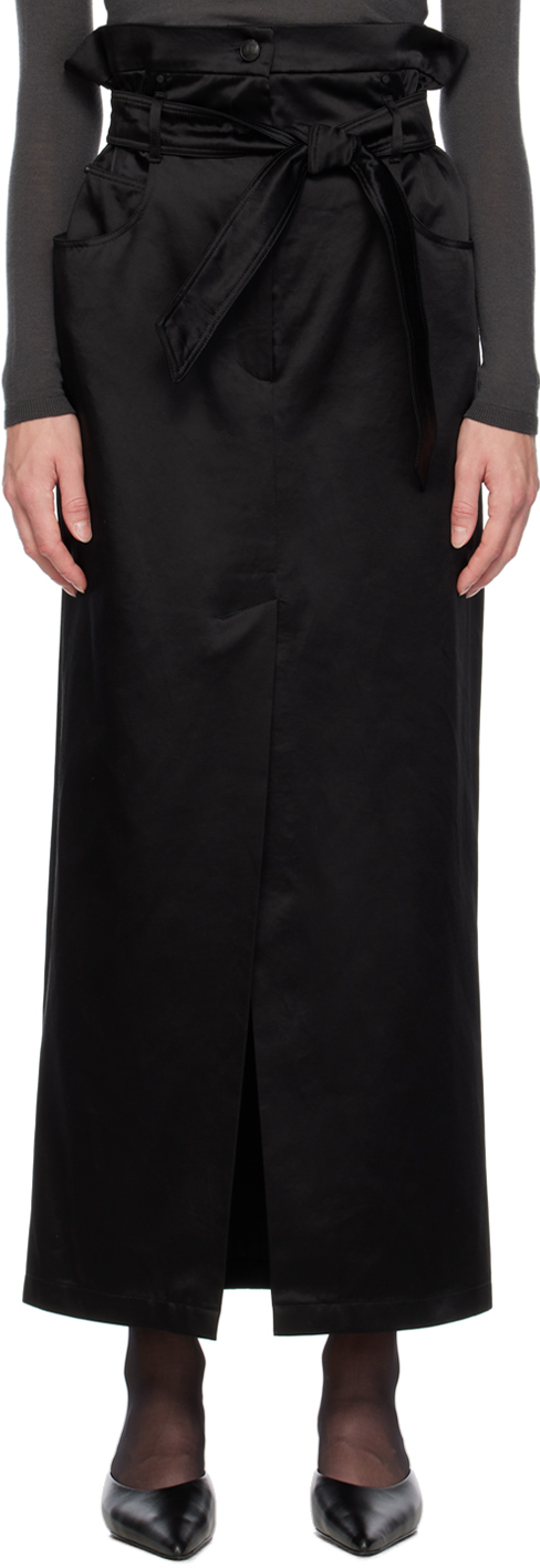 Black Alcade Maxi Skirt By Max Mara On Sale