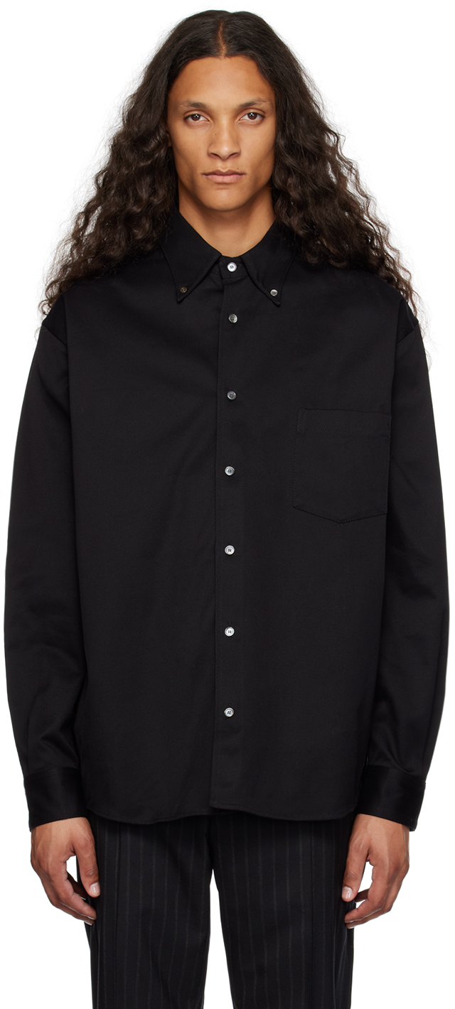 Acne Studios Chemise noire à boutons SSENSE France