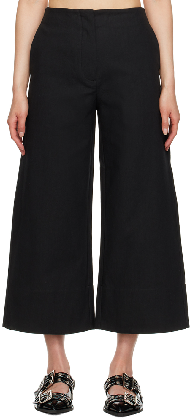 Pantalon Court Noir Ganni En Solde