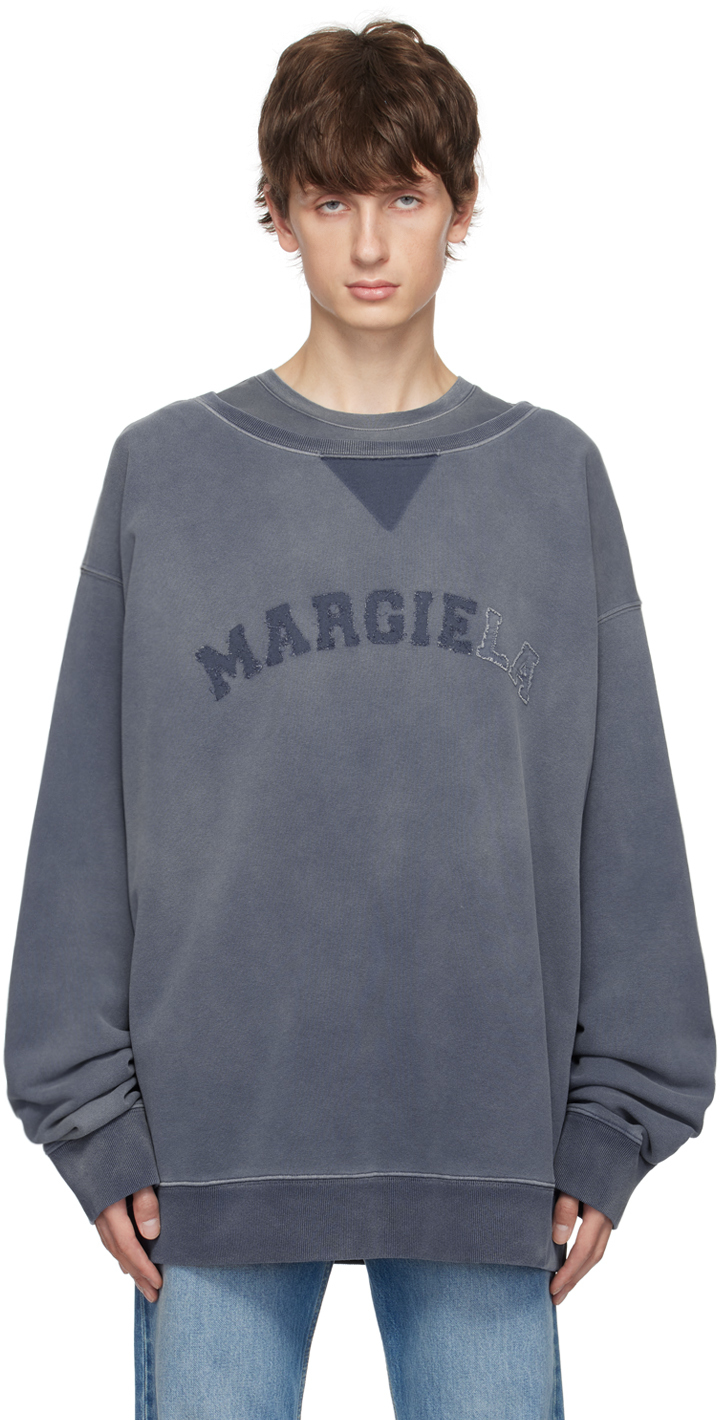 Pull Molletonn Bleu Effet D Lav Maison Margiela En Solde