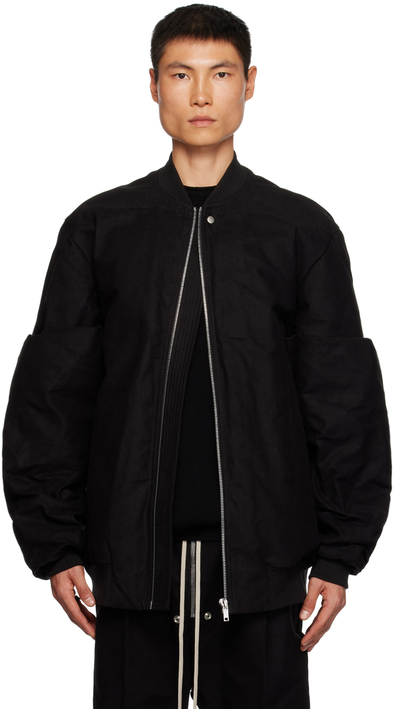 Rick Owens Blouson Aviateur Easy Gauntlet Noir Ssense France