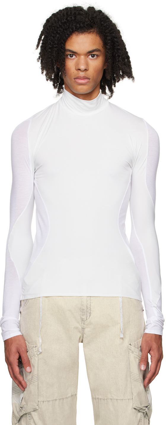 White 5 1 Right Long Sleeve T Shirt By POST ARCHIVE FACTION PAF On Sale