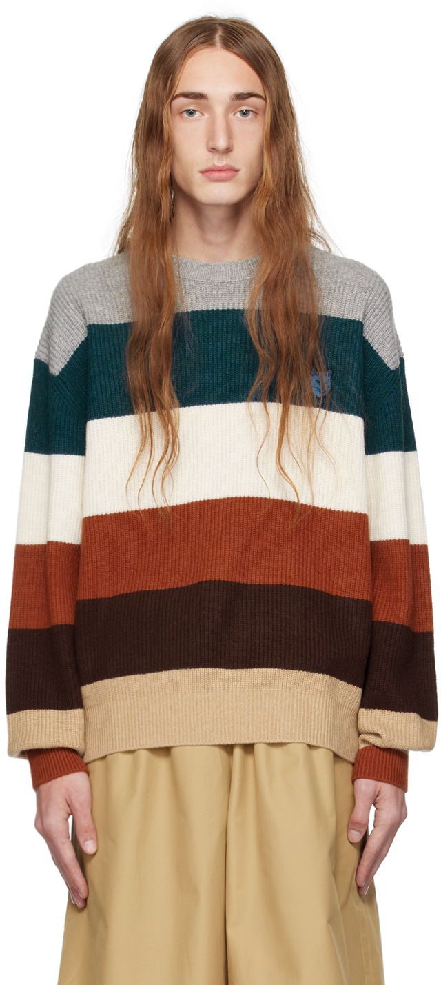 Maison Kitsun Multicolor Bold Fox Head Sweater Ssense