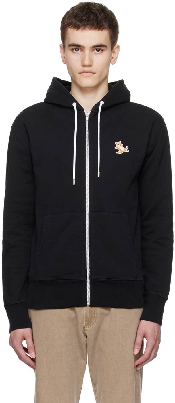 Black Fox Head Hoodie by Maison Kitsuné on Sale