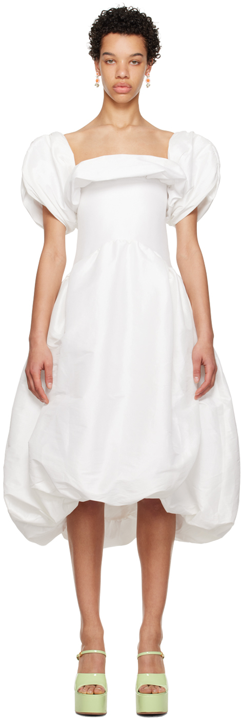 Robe midi Reshma blanche exclusive à SSENSE France Kika Vargas en solde