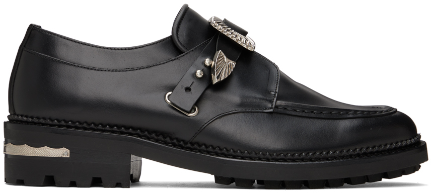 Ssense Exclusive Black Hard Leather Monkstraps By Toga Virilis On Sale