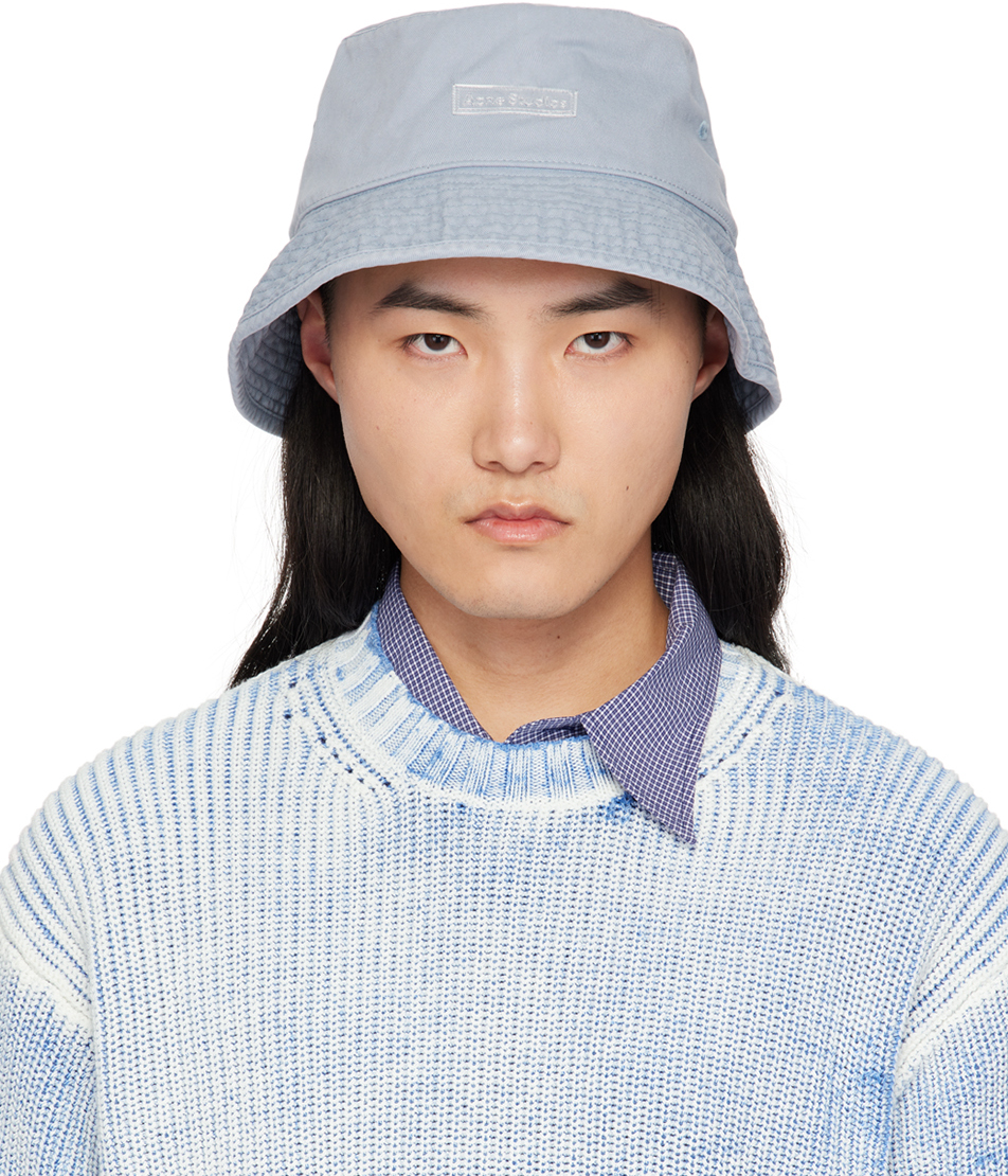 Chapeau bob bleu en sergé Acne Studios en solde