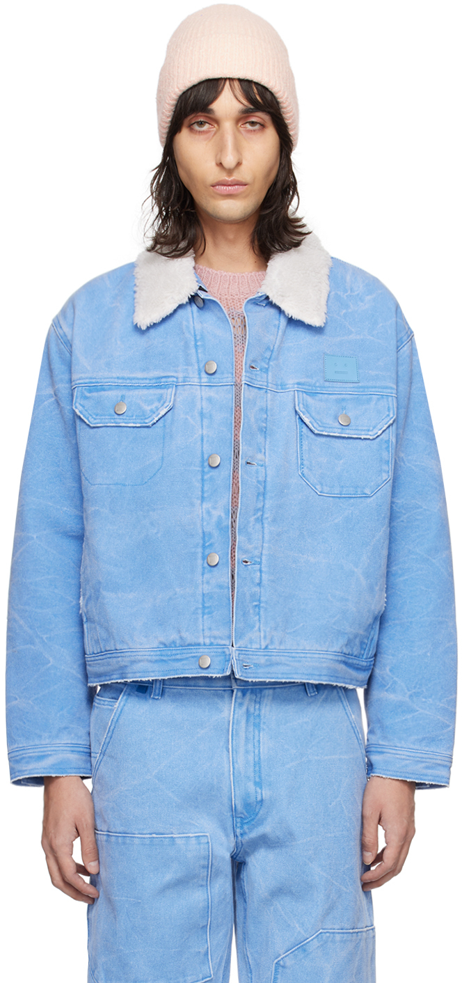 Acne Studios Blouson rembourré bleu SSENSE France